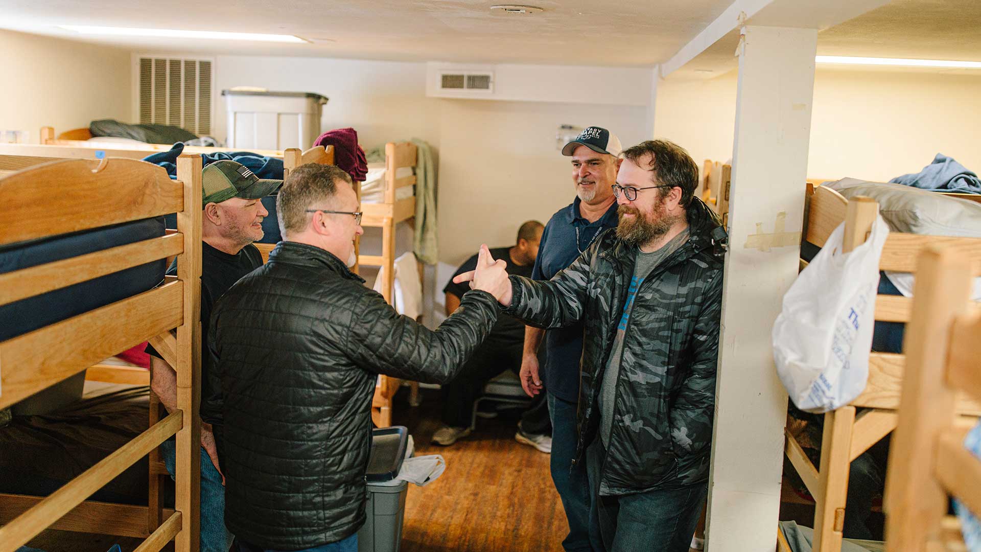 We <span style=color:#FED23D;>Shelter</span> those who are experiencing homelessness